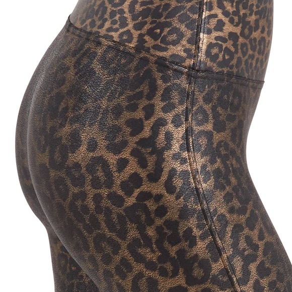 NWT Spanx [ XS ] Leopard Print Faux Leather Leggings - Picture 5 of 12
